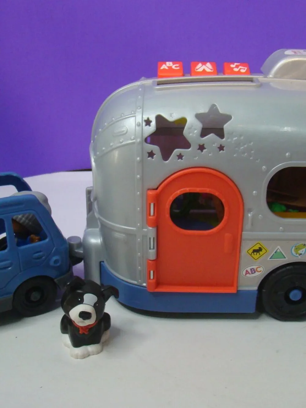 Fisher Price Little People Talking Light Up Learning Camper, SUV, Tent WORKS